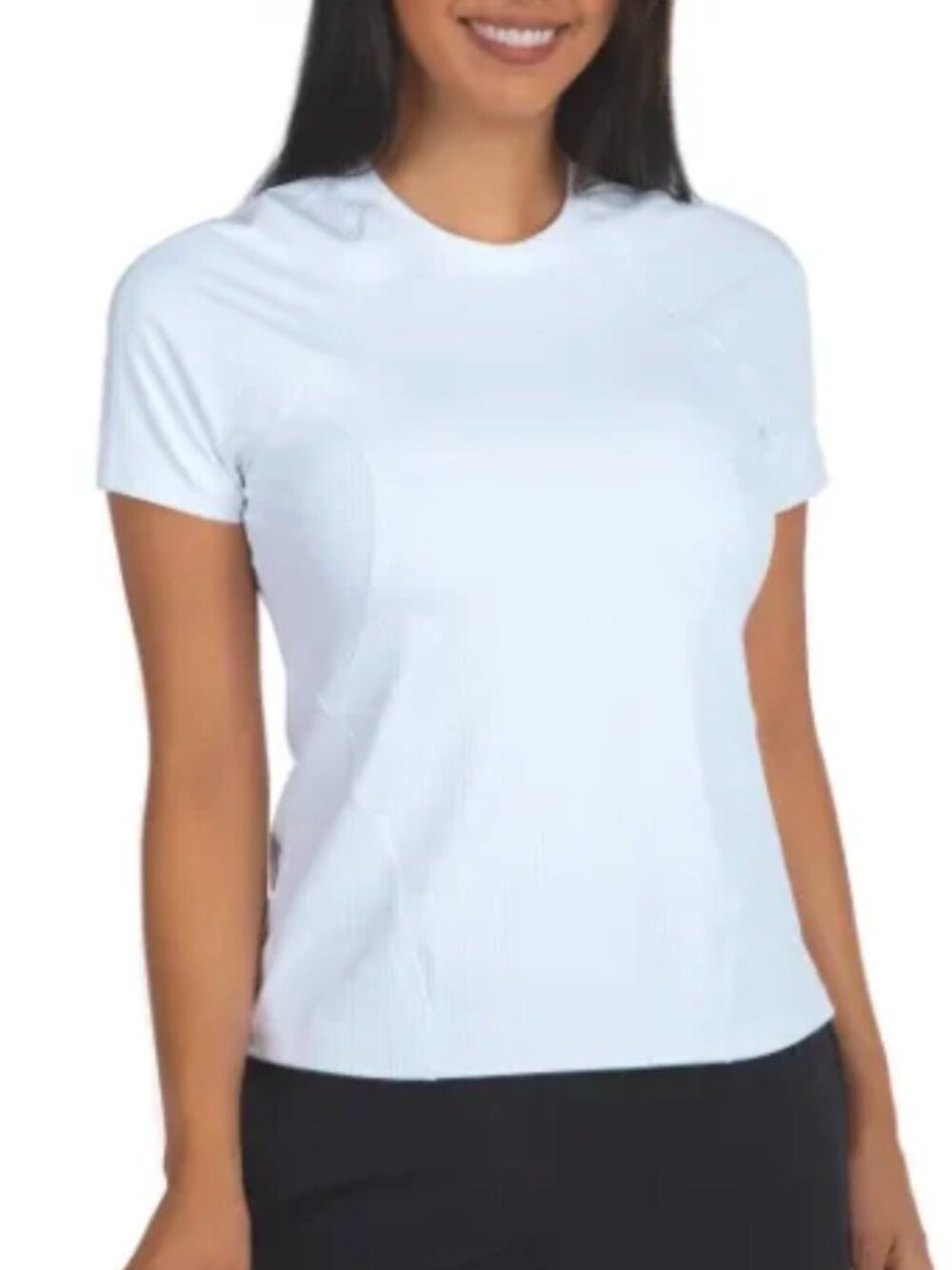 Women’s Ribbed Short Sleeve Active White Tee